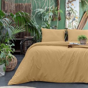 Origins Gerecycled Katoen - Okergeel 2-persoons (200 x 200/220 cm + 2 kussenslopen)
