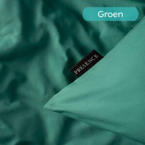 Presence Percale Uni 1-persoons (140 x 200/220 + 1 kussensloop), Kleur: Groen Dekbedovertrek