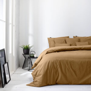 Presence Plain Percale - Brons 1-persoons (140 x 240 cm + 1 kussensloop) Dekbedovertrek