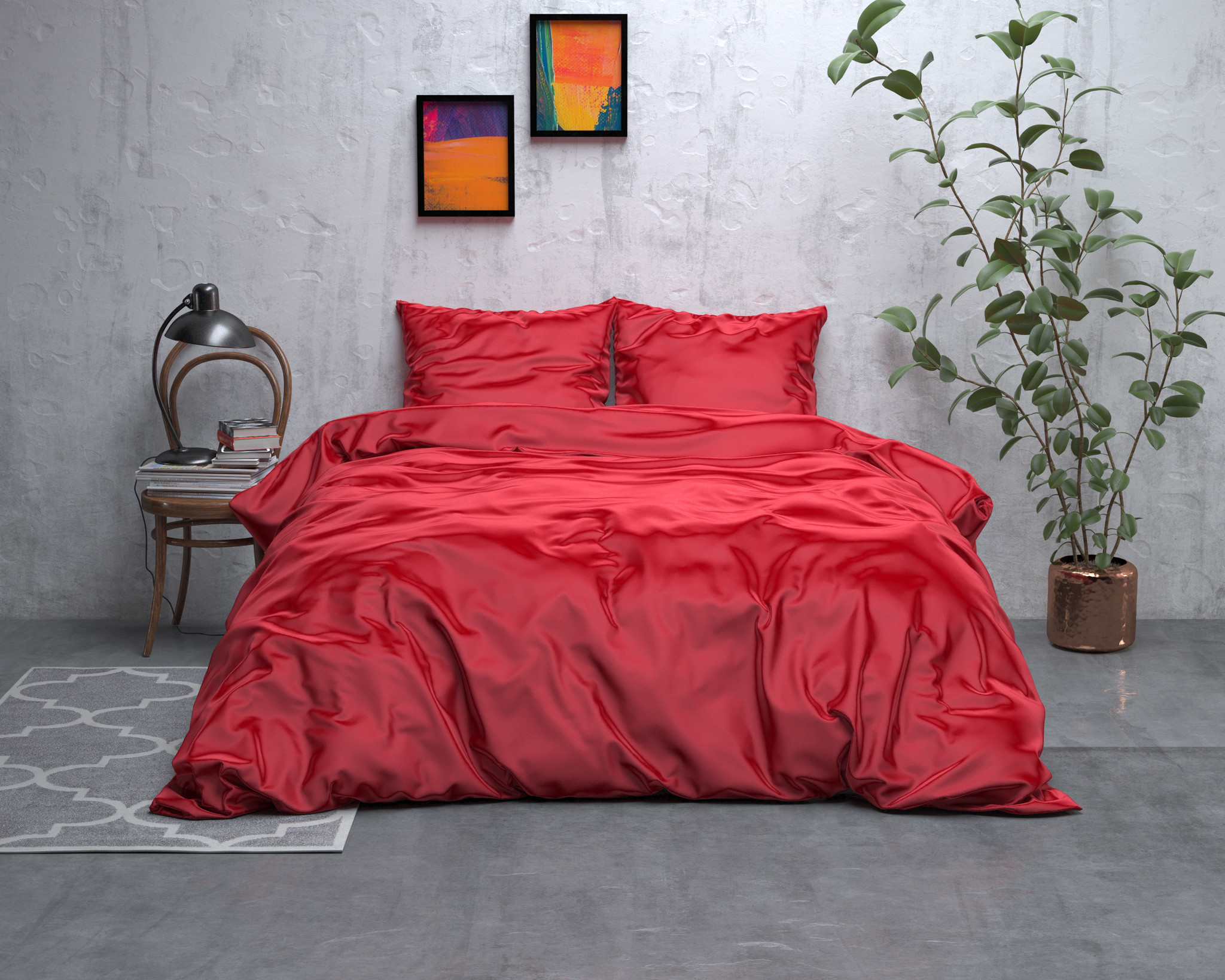 Sleeptime Elegance Satijn Geweven Uni - Rood Dekbedovertrek 1-persoons (140 x 220 cm + 1 kussensloop) Dekbedovertrek