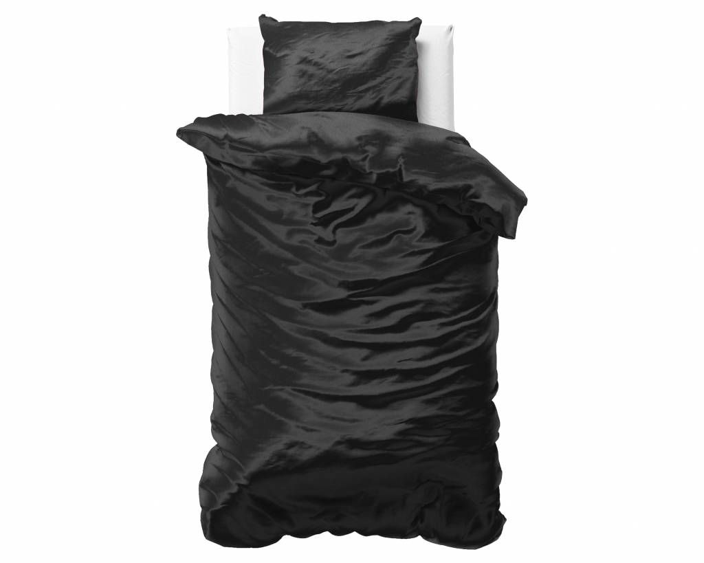 Sleeptime Elegance Satijn Geweven Uni - Zwart Dekbedovertrek 1-persoons (140 x 220 cm + 1 kussensloop) Dekbedovertrek