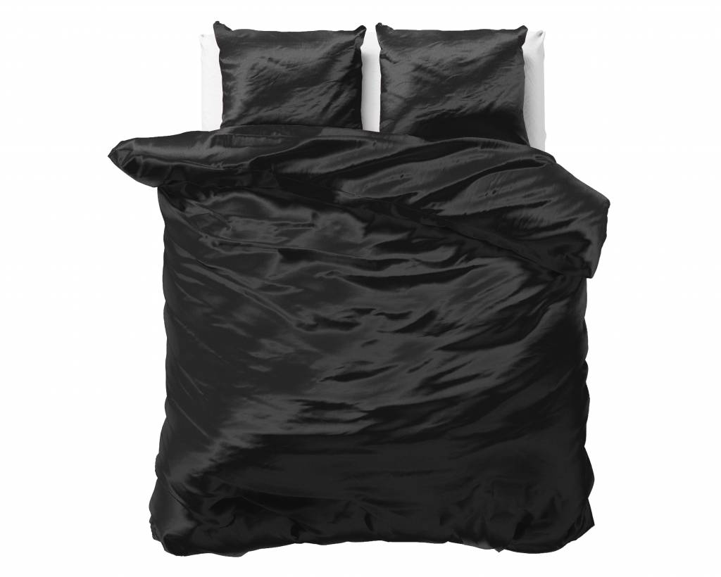 Sleeptime Elegance Satijn Geweven Uni - Zwart Dekbedovertrek Lits-jumeaux (240 x 220 cm + 2 kussenslopen) Dekbedovertrek