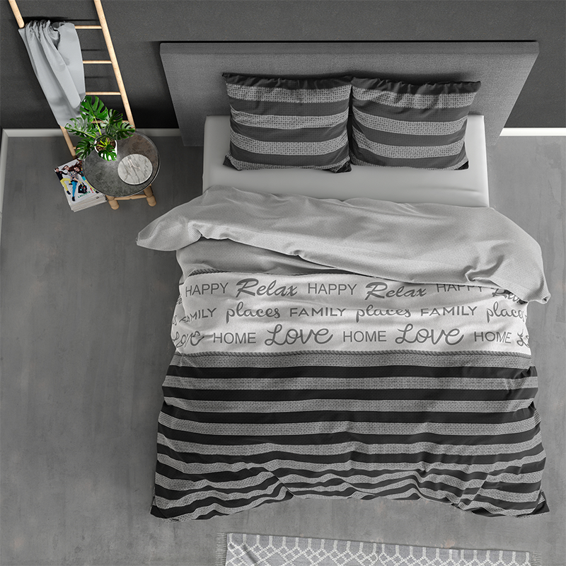 Sleeptime Nina - Grijs - Flanel Dekbedovertrek 1-persoons (140 x 200/220 cm + 1 kussensloop) Dekbedovertrek