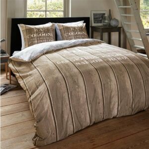Dreamhouse Bedding Flanel Cologne - Dekbedovertrek - Eenpersoons - 140x200/220 + 1 kussensloop 60x70 - Zand