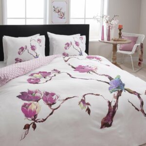 Dreamhouse Bedding Flanel Magnolia - Dekbedovertrek - Eenpersoons - 140x200/220 + 1 kussensloop 60x70 - Wit