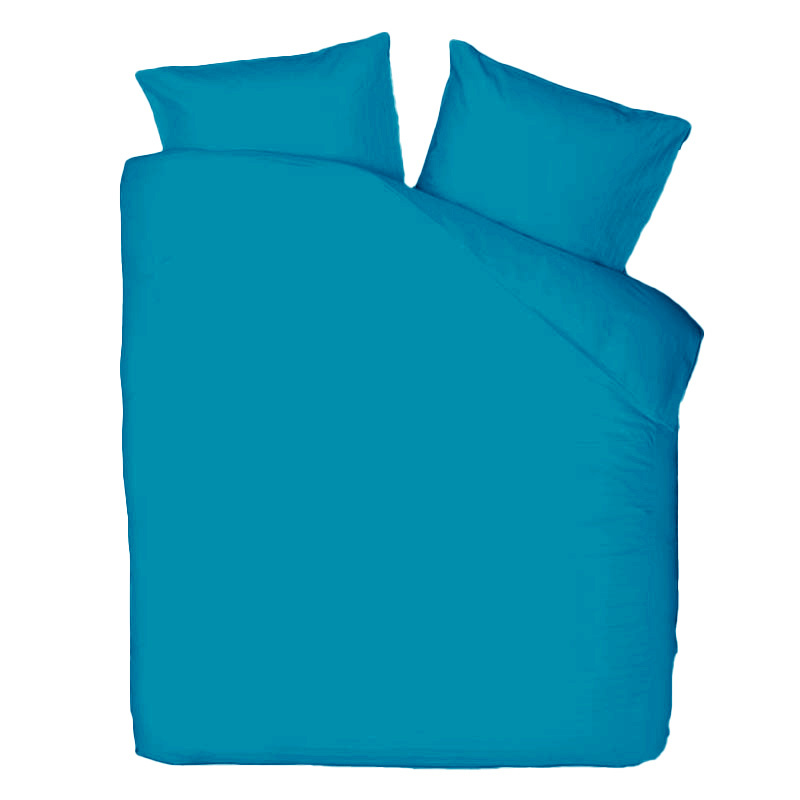 Fresh & Co Crispy Uni - Blauw Dekbedovertrek 2-persoons (200 x 200/220 cm + 2 kussenslopen) Dekbedovertrek