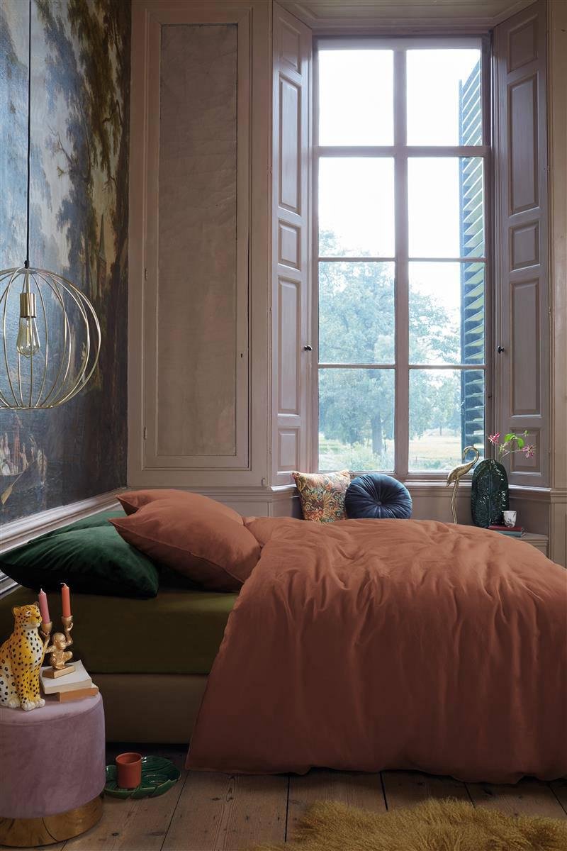 At home with Marieke Dekbedovertrek Easy - 240 x 200/220 cm - bruin