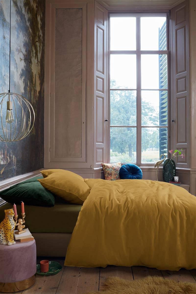 At home with Marieke Dekbedovertrek Easy - 240 x 200/220 cm - geel