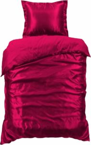 Beauty Silk Dekbedovertrek - 140x200/220 - Glans Satijn - Bordeaux Rood
