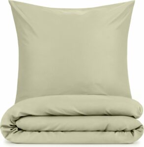 Blumtal Evolon® Dekbedovertrek met Kussensloop - Anti-Allergisch - Tegen huisstofmijt - Dekbedovertrek 1 Persoons - 140 x 220 & 50 x 70 (1x) - Brushed Microfibre - Light Olive Green - Groen
