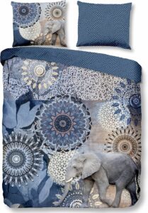 Cheqo® Flanellen Dekbedovertrek - 200x220cm - Tweepersoons - Inclusief Kussenslopen - 100% Zacht Katoen Flanel - Ice Blauw