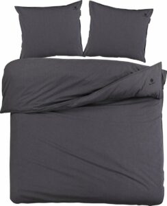 Hoogwaardige Biologisch Percale Katoen Lits-jumeaux Dekbedovertrek Uni Grijs | 240x200/220 | Huidvriendelijk | Excellente kwaliteit