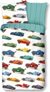 Leuke Kinder Katoen Dekbedovertrek Eenpersoons Racing Cars | 140x200/220 | Fijn Geweven | Zacht En Huidvriendelijk