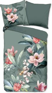 Premium Biologisch Katoen/Satijn Eenpersoons Dekbedovertrek jildau Groen | 140x200/220 | Luxe En Comfortabel | Hoogwaardige Kwaliteit