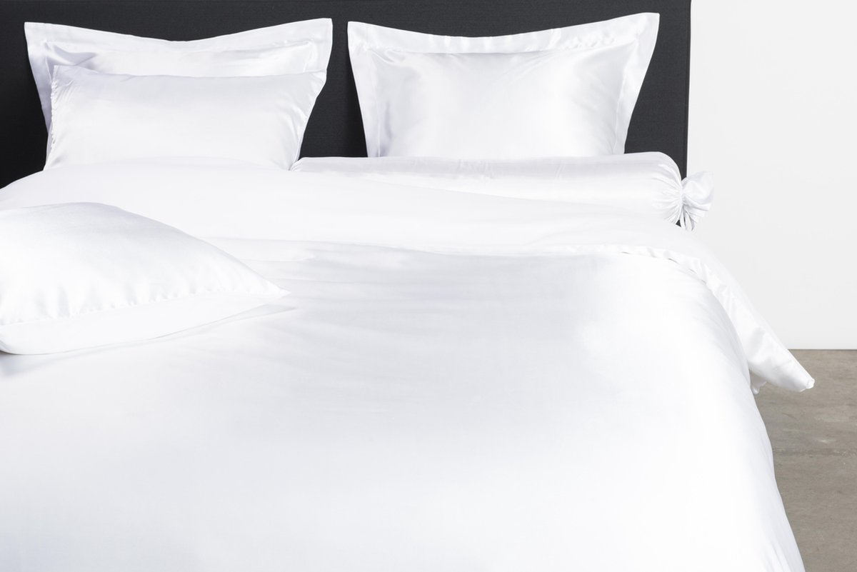 Ambianzz Bedding - Satijn Uni - Dekbedovertrek - Lits-jumeaux - 240x200/220 cm - Wit