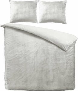 Beau Maison - Velvet Dekbedovertrek - Zilver - 240 x 200/220 cm + 2 kussenslopen