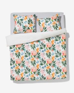 HEMA Dekbedovertrek 200x200/220 Zacht Katoen - Bloemen (multi)