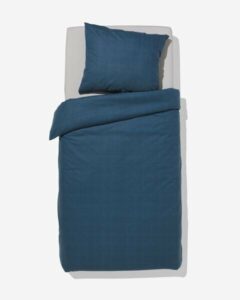 HEMA Dekbedovertrek Flanel 140x220 Melange Donkergrijs