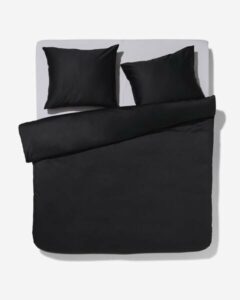 HEMA Dekbedovertrek Katoensatijn 240x220 Zwart (zwart)