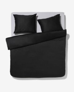 HEMA Dekbedovertrek Katoensatijn 240x220 Zwart (zwart)