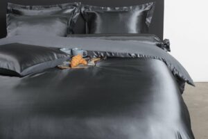 Ambianzz Bedding - Satijn Uni - Dekbedovertrek - Lits-jumeaux - 240x200/220 cm - Antraciet