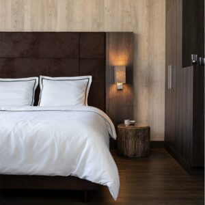 Dekbedovertrek London Dekbedovertrek - Eenpersoons (140x200 cm) - Zwart & Wit & Blauw & Taupe & Antraciet & Zilver Microvezel - Dessin: Luxe - Hotel