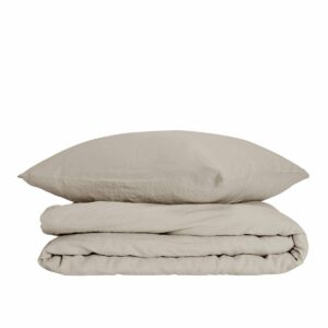 Wocha Dekbedovertrek Set - 100% Linnen (195 gr/m2) - 240x200/220 - Beige - Premium kwaliteit