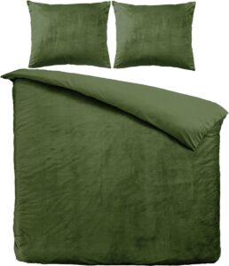 Beau Maison Velvet Dekbedovertrek Groen 240x200/220 cm + 2 kussenslopen