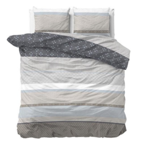 Dekbedovertrek Mary Jone - Tweepersoons (200x220 cm) - Blauw & Groen Polyester-katoen - Dessin: Ruiten - Sleeptime Elegance - Dekbed-Discounter.nl