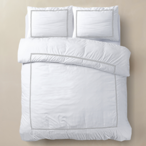 Dekbedovertrek Percale Katoen - Eenpersoons (140x200 cm) - Zwart & Wit & Grijs Percale katoen - Dessin: Luxe - Primaviera Deluxe -