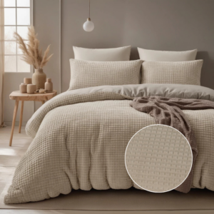 Dekbedovertrek Teddy Check - Tweepersoons (200x220 cm) - Taupe & Roze & Antraciet & Beige Microvezel - Dessin: Effen - Sleeptime Glamour -