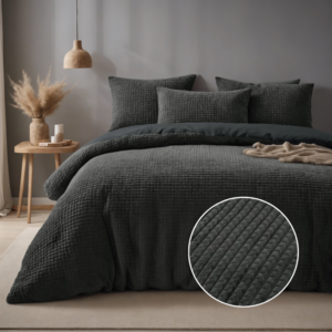 Dekbedovertrek Teddy Check - Tweepersoons (200x220 cm) - Taupe & Roze & Antraciet & Beige Microvezel - Dessin: Effen - Sleeptime Glamour -