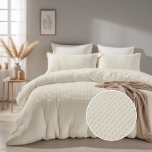 Dekbedovertrek Teddy Check - Tweepersoons (200x220 cm) - Taupe & Roze & Antraciet & Beige Microvezel - Dessin: Effen - Sleeptime Glamour -