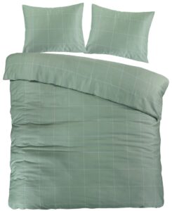 Premium tencel dekbedovertrek checks groen - 200x200/220 (tweepersoons) - comfortabel en zacht - ademend en absorberend - luxe kwaliteit - zalig slapen