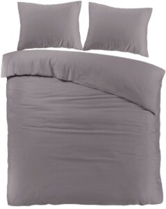 Premium tencel dekbedovertrek uni antraciet - 200x200/220 (tweepersoons) - comfortabel en zacht - ademend en absorberend - luxe kwaliteit - zalig slapen