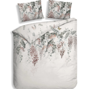 Dekbedovertrek Nina - Lits-Jumeaux (240x220 cm) - Wit Katoen-satijn - Dessin: Bloemen - Heckett Lane - Dekbed-Discounter.nl