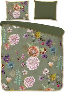 Premium Biologisch Katoen/Satijn Lits-jumeaux Dekbedovertrek Romi Groen | 240x200/220 | Luxe En Comfortabel | Hoogwaardige Kwaliteit