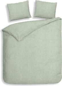 Premium flanel dekbedovertrek Vintage groen - 240x200/220 (lits-jumeaux) - zeer zacht en heerlijk warm - industriële uitstraling - donsachtig laagje - excellente kwaliteit