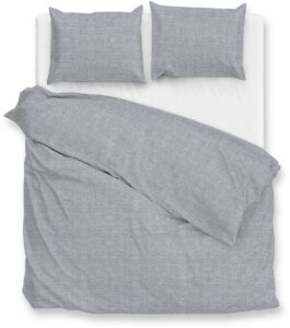 Zohome Dekbedovertrek Flanella-di-Lino - Effen Bedlinnen - 240x220 - Blauw - Dekbedhoes van 100% Katoen-Flanel