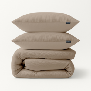 Dekbedovertrek Mousseline - Lits-Jumeaux (240x220 cm) - Wit/ Bruin/ Taupe/ Grijs/ Roze/ Petrol/ Off-white Microvezel - Dessin: Effen - Zydante -
