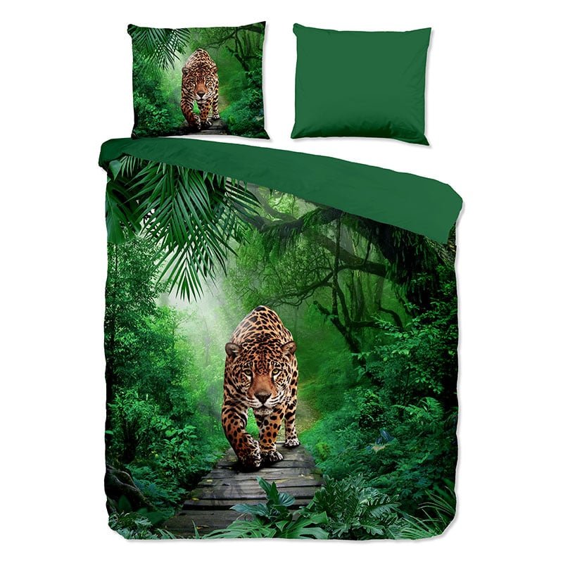 Dekbedovertrek Amazone - Eenpersoons (140x200 Cm) - Groen Microvezel - Natuur & Dieren - Pure - Dekbed-Discounter.nl