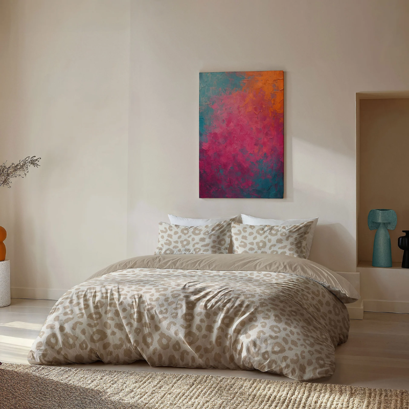 Dekbedovertrek Animal Spots - Eenpersoons (140x200 Cm) - Bruin Microvezel - - Byrklund - Dekbed-Discounter.nl