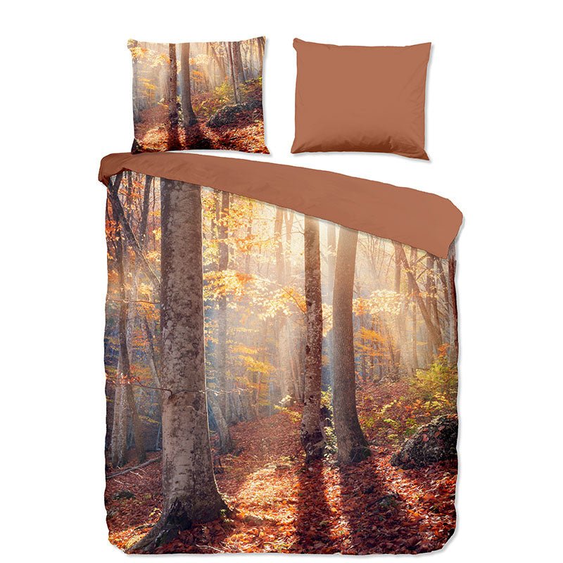 Dekbedovertrek Autumn - Tweepersoons (200x200 Cm) - Meerkleurig Microvezel - Natuur - Pure - Dekbed-Discounter.nl
