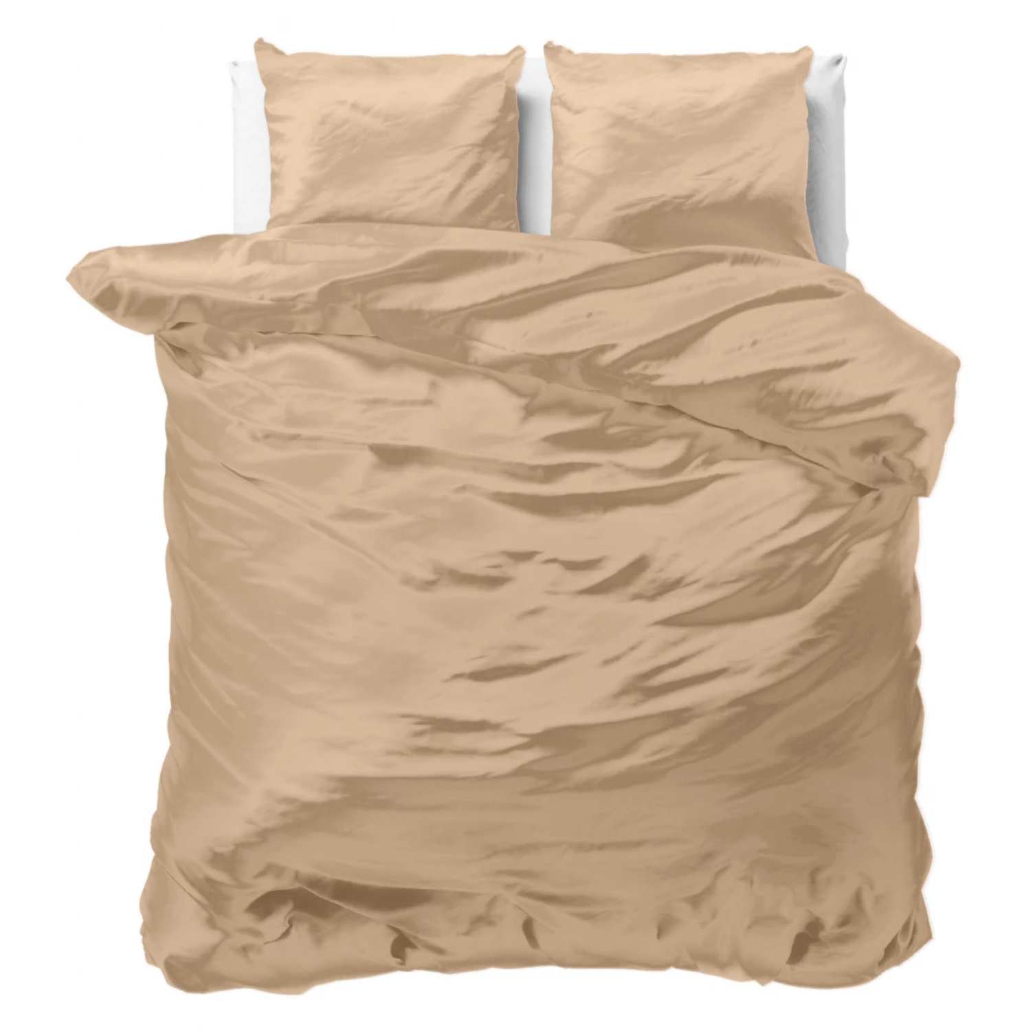 Dekbedovertrek Beauty Skin Care - Taupe - Tweepersoons (200x200 Cm) - Taupe Microvezel - Effen - Sleeptime - Dekbed-Discounter.nl