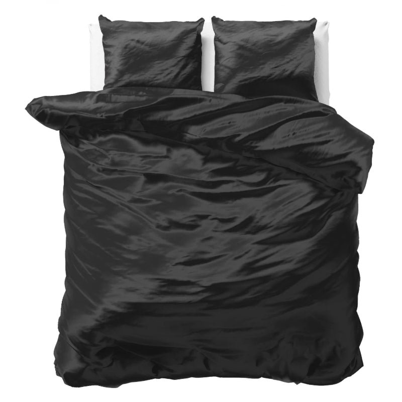 Dekbedovertrek Beauty Skin Care - Zwart - Tweepersoons (200x200 Cm) - Zwart Microvezel - Effen - Sleeptime - Dekbed-Discounter.nl