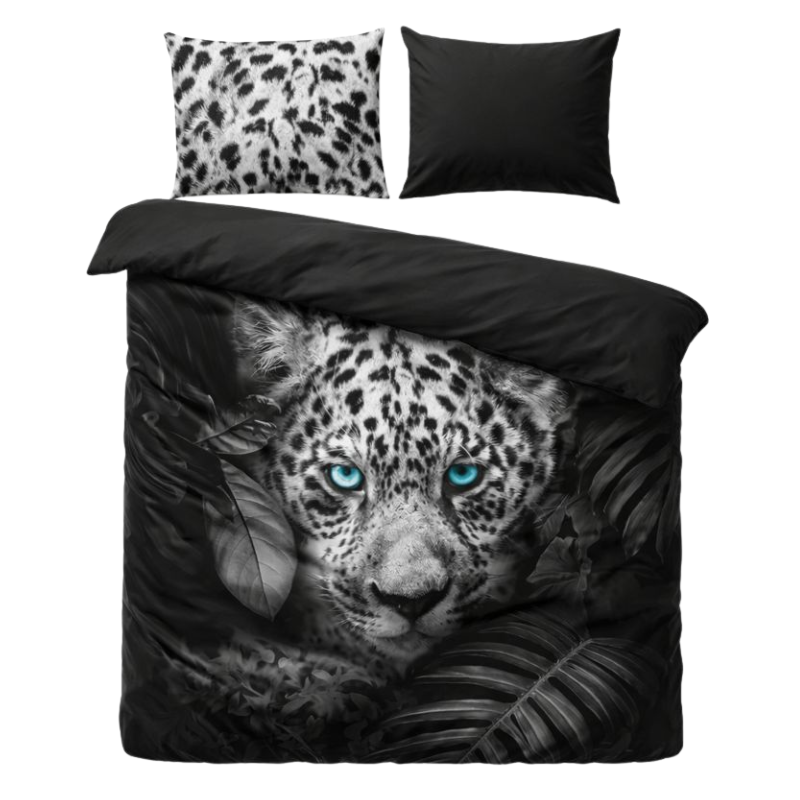 Dekbedovertrek Blue Eyes - Eenpersoons (140x200 Cm) - Meerkleurig & Antraciet Microvezel - Natuur & Dieren - Pure - Dekbed-Discounter.nl