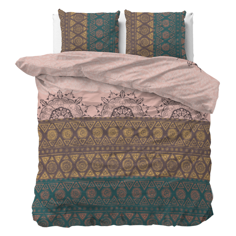 Dekbedovertrek - Bohemian - Tweepersoons (200x200 Cm) - Wit Microvezel - - Sleeptime Classy - Dekbed-Discounter.nl