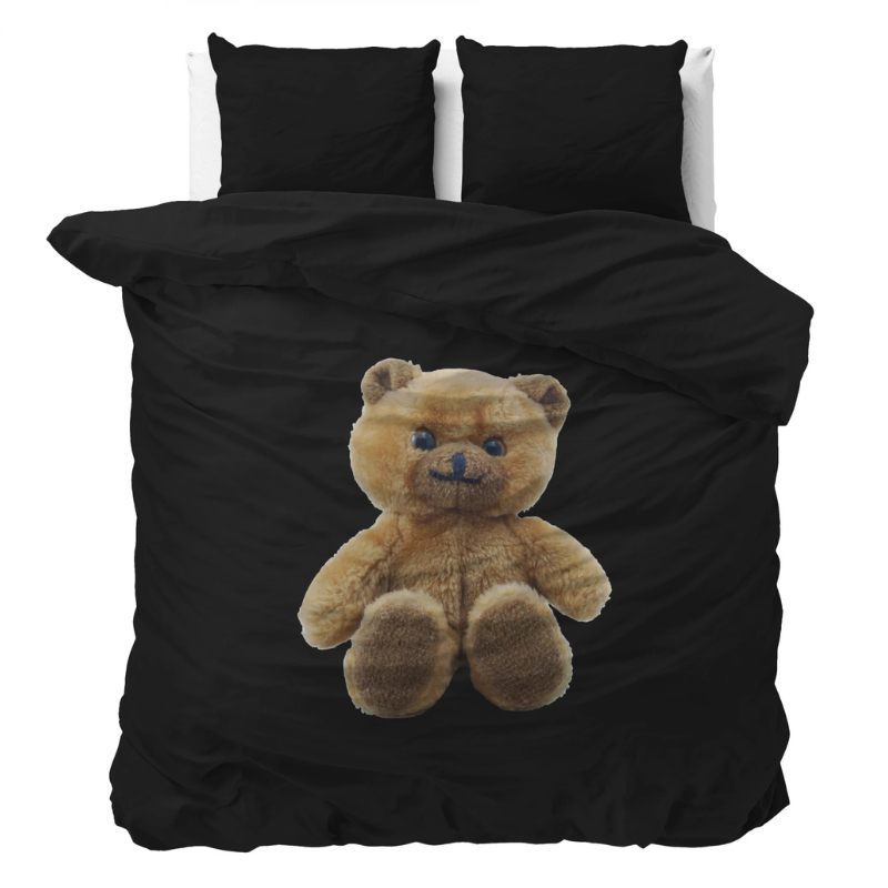 Dekbedovertrek Brave Teddy - Lits-Jumeaux (240x220 Cm) - Zwart Microvezel - Dieren - Sleeptime Essentials - Dekbed-Discounter.nl
