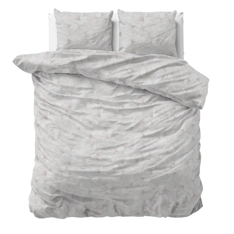 Dekbedovertrek - Dallan - Eenpersoons (140x200 Cm) - Wit Microvezel - Bloemen & Natuur - Sleeptime Classy - Dekbed-Discounter.nl