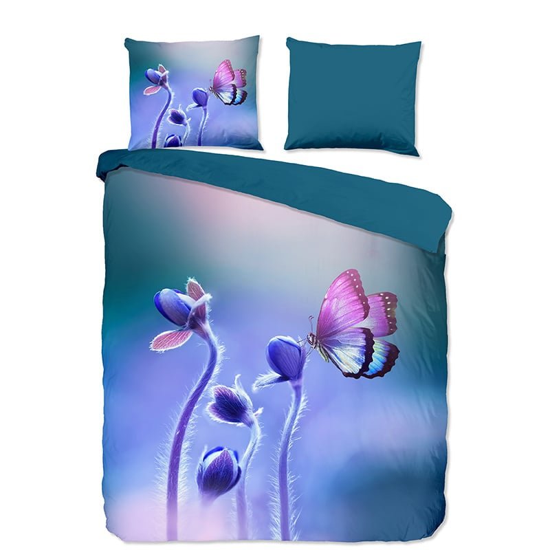 Dekbedovertrek Davine - Lits-Jumeaux (240x220 Cm) - Meerkleurig Microvezel - Natuur & Bloemen & Dieren - Pure - Dekbed-Discounter.nl